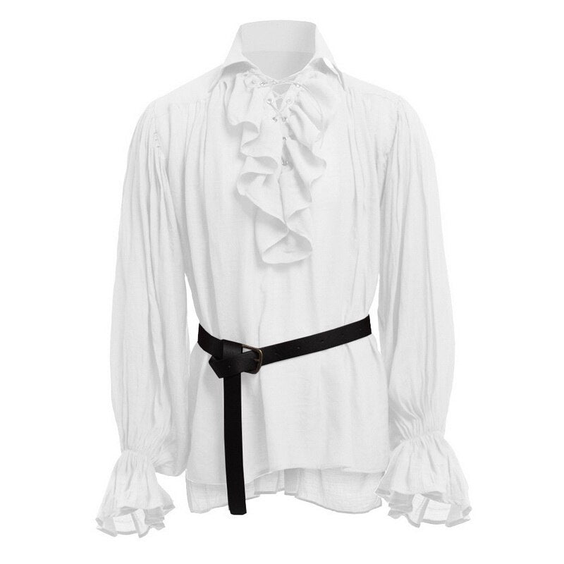 Steampunk White Ruffle Shirt