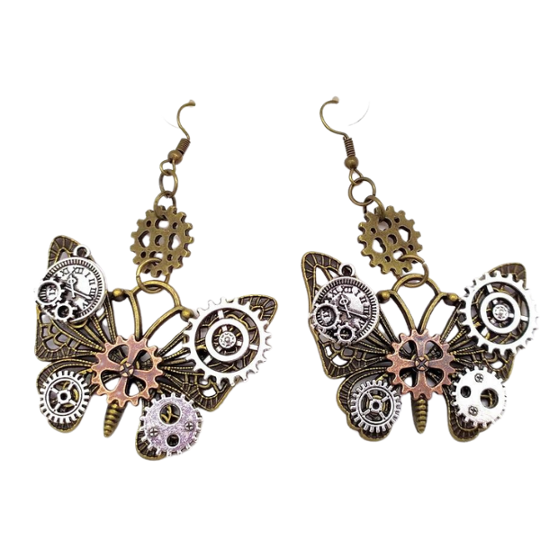 Steampunk Butterflies Earrings Unique