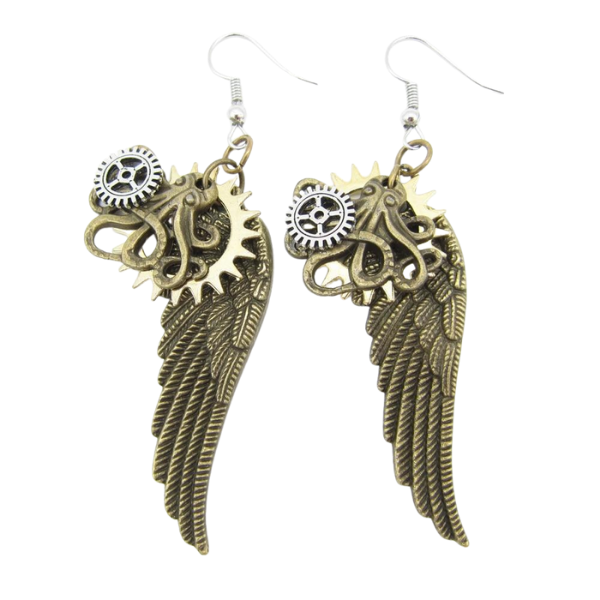 Steampunk Kraken Earrings Unique