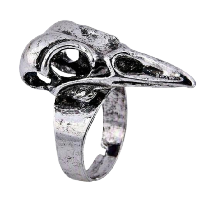Steampunk Ravens Skull Ring Unique