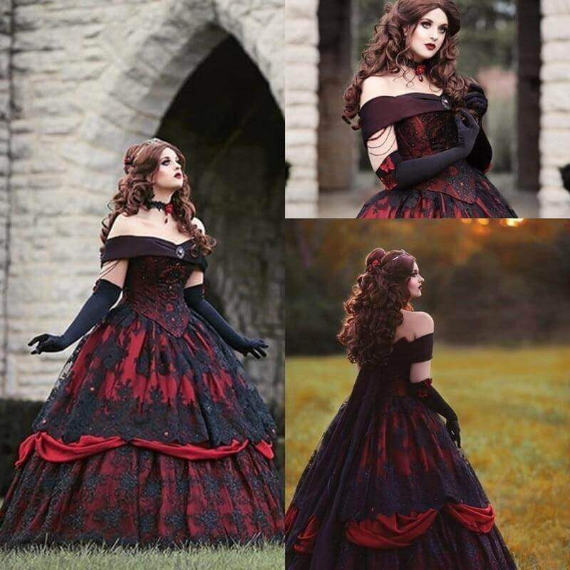 Black and Red Gothic Wedding Dress – Steampunkstyler