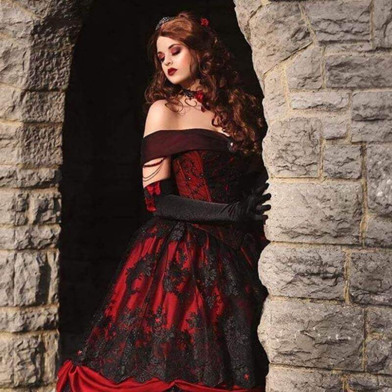 Black and Red Gothic Wedding Dress – Steampunkstyler