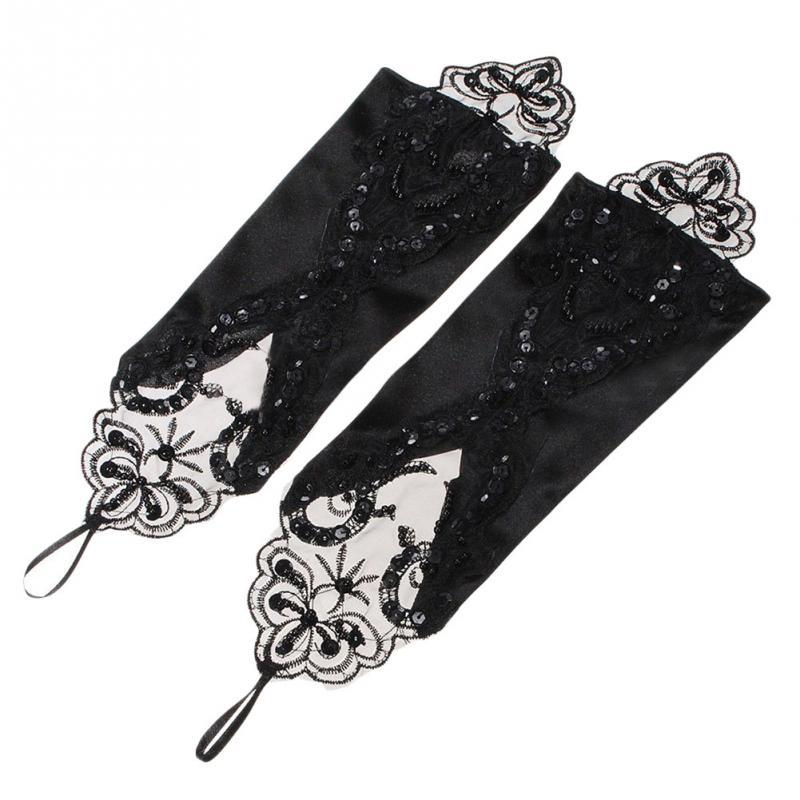 Black Long Gloves Steampunk - Steampunk Gloves