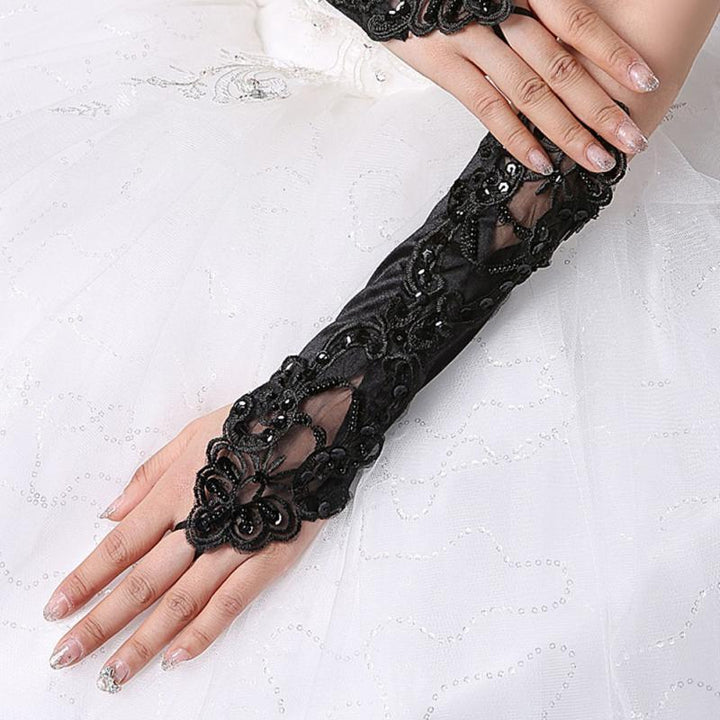 Black Long Gloves Steampunk - Steampunk Gloves