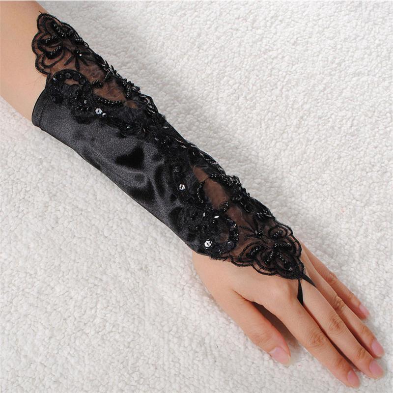Black Long Gloves Steampunk - Steampunk Gloves
