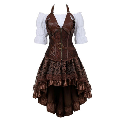 New steampunk outfit: corsets, skirt, brown tailcoat. Gonna wear
