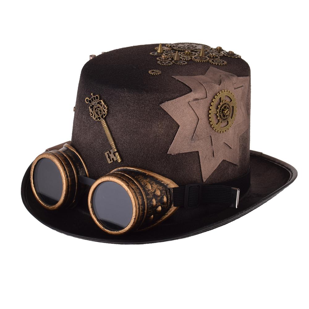 BROWN STEAMPUNK HAT - 61 CM