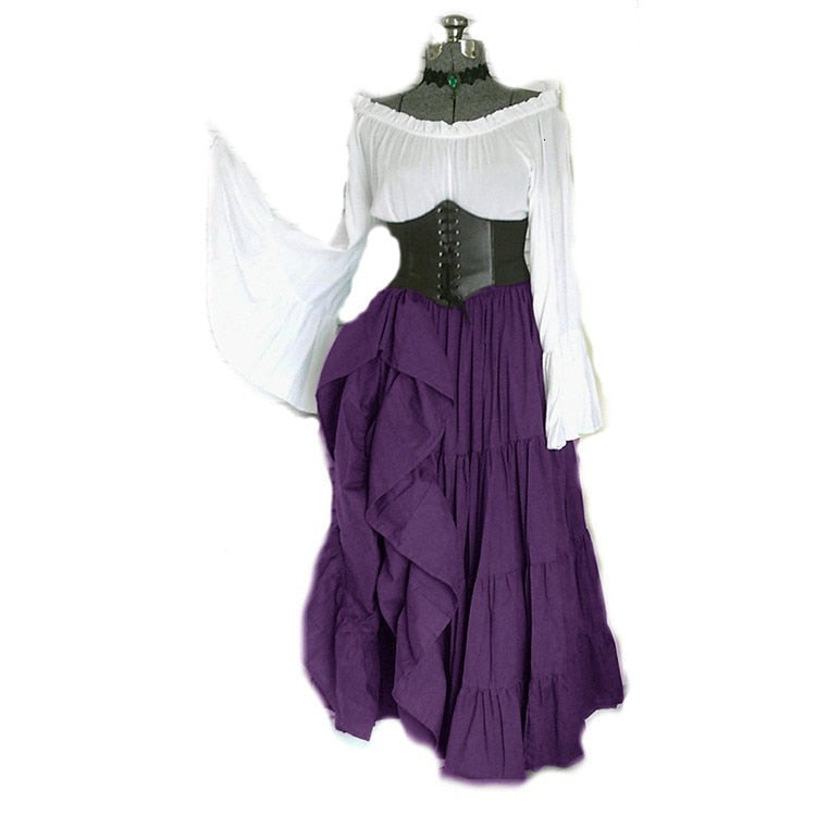 ELEGANT STEAMPUNK DRESS - PURPLE / S