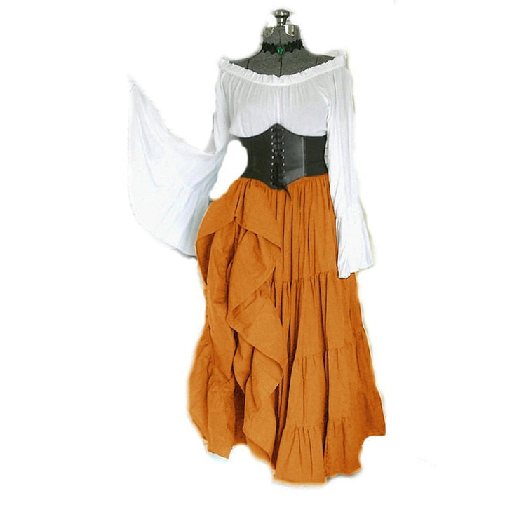 ELEGANT STEAMPUNK DRESS - YELLOW / S