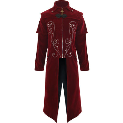EMBROIDERED STEAMPUNK LONG COAT - S
