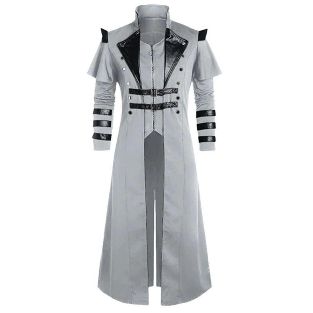 Gothic Black Trench Coat - Grey / S - Steampunk Coat