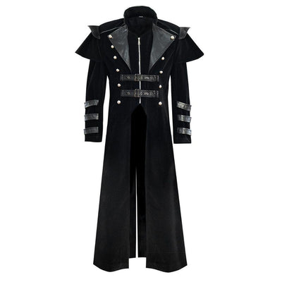 Gothic Black Trench Coat - Black / S - Steampunk Coat