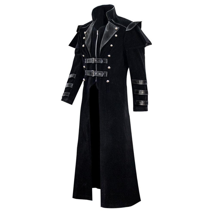 Gothic Black Trench Coat - Steampunk Coat