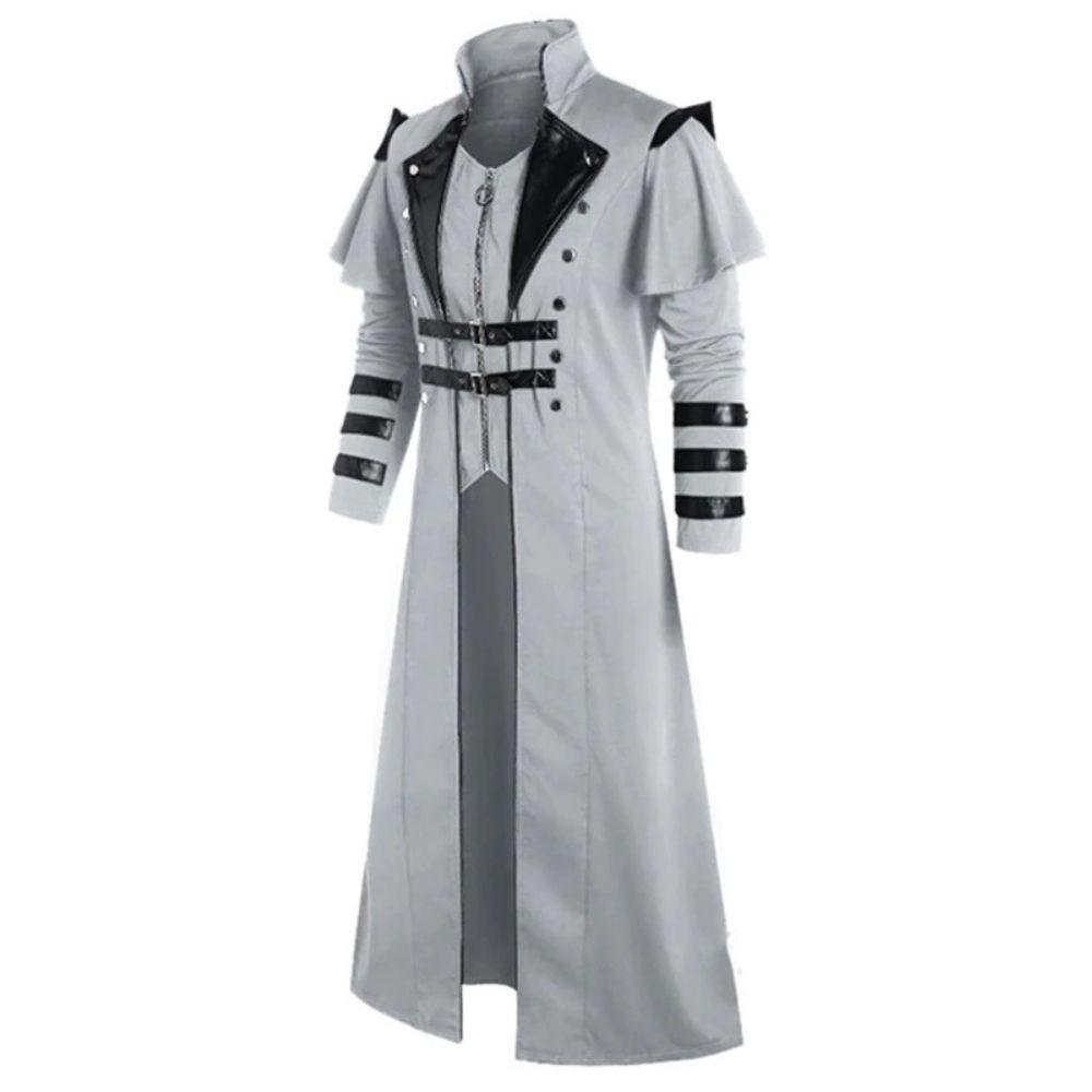 Gothic Black Trench Coat - Steampunk Coat