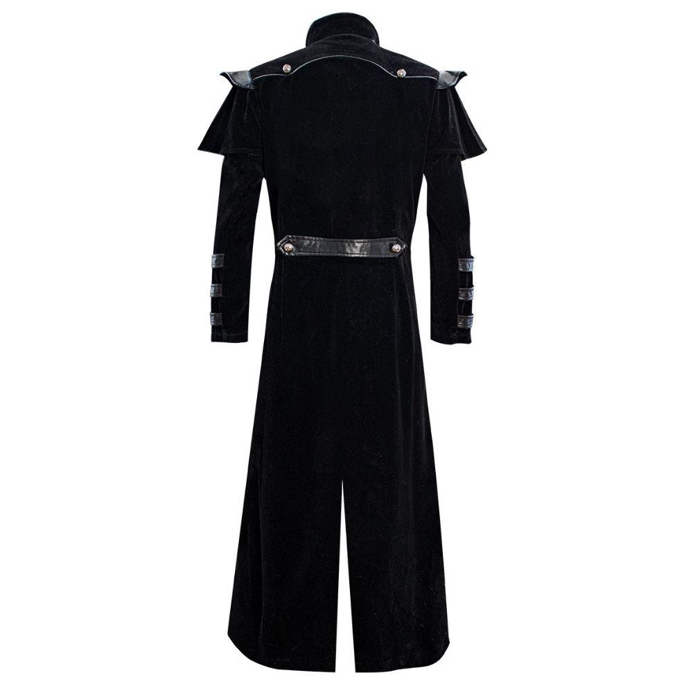 Gothic Black Trench Coat - Steampunk Coat