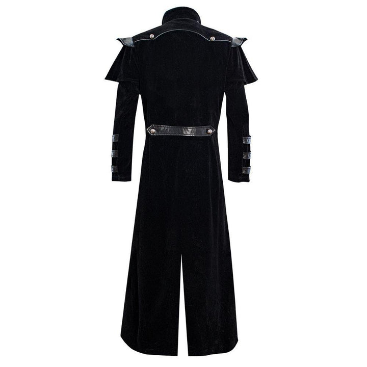 Gothic Black Trench Coat - Steampunk Coat