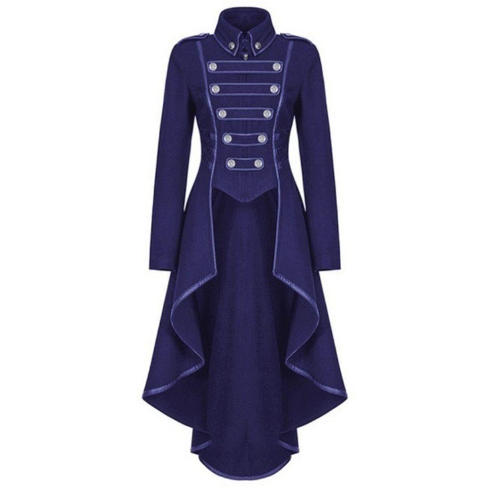Gothic Military Trench Coat - Blue / S - Steampunk Coat