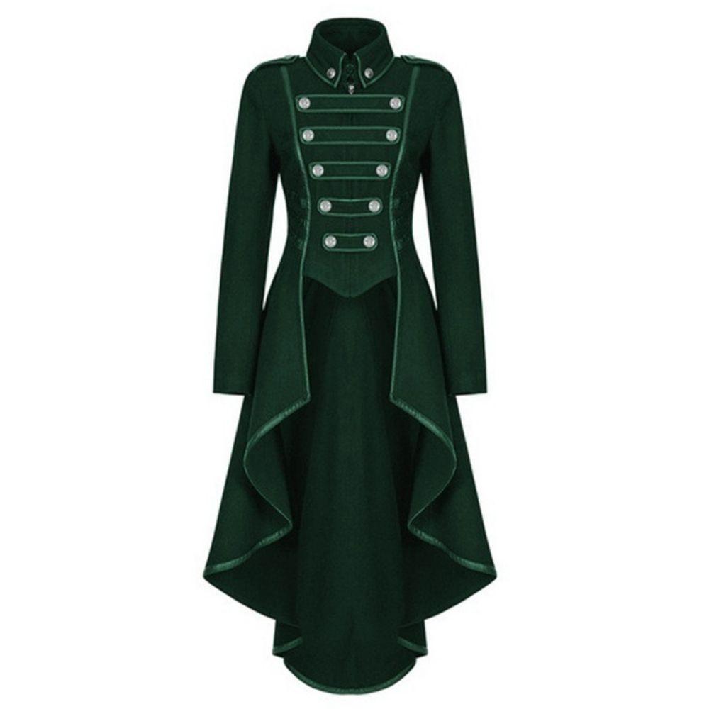 Gothic Military Trench Coat - Green / S - Steampunk Coat
