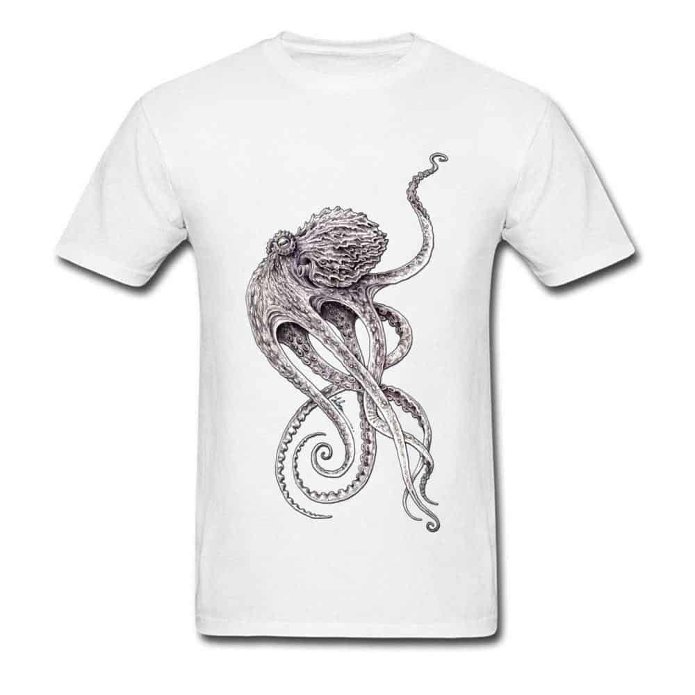 Steampunk White Octopus T-shirt