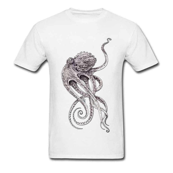Steampunk White Octopus T-shirt