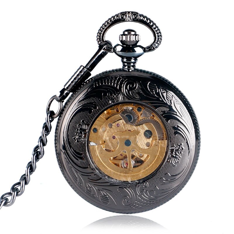 HOLLOW FLOWER STEAMPUNK POCKET WATCH