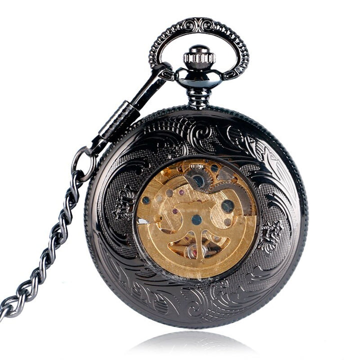 HOLLOW FLOWER STEAMPUNK POCKET WATCH