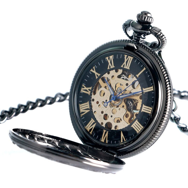 HOLLOW FLOWER STEAMPUNK POCKET WATCH