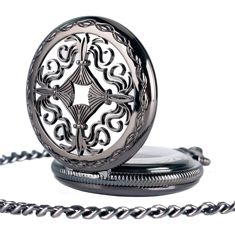 HOLLOW FLOWER STEAMPUNK POCKET WATCH