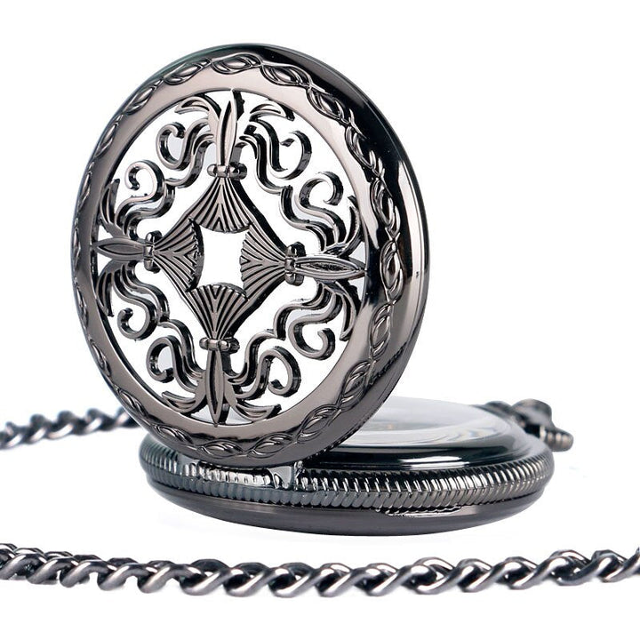 HOLLOW FLOWER STEAMPUNK POCKET WATCH