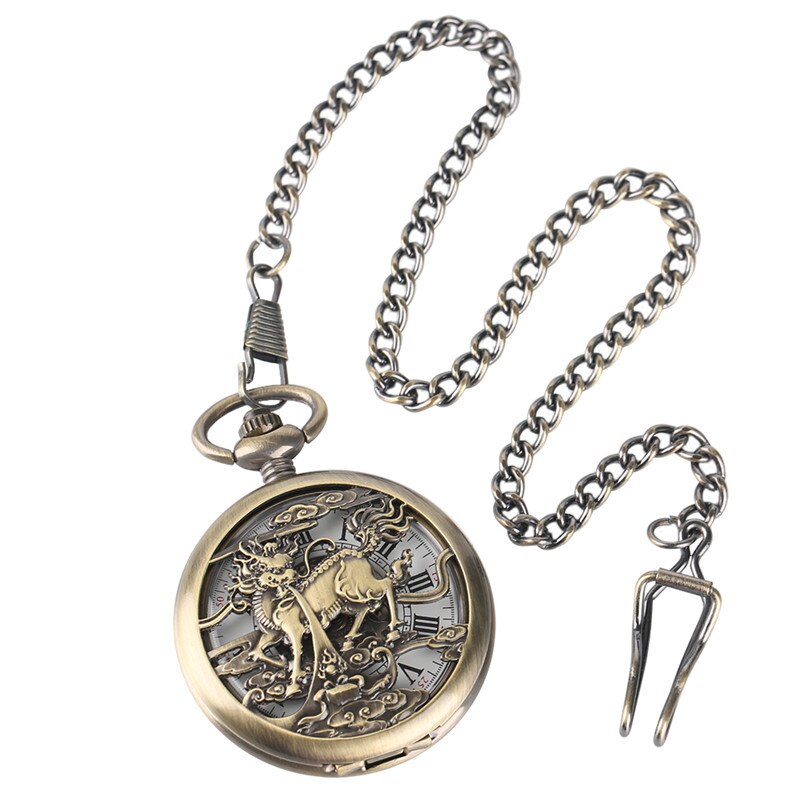 KYLIN CARVING STEAMPUNK POCKET WATCH