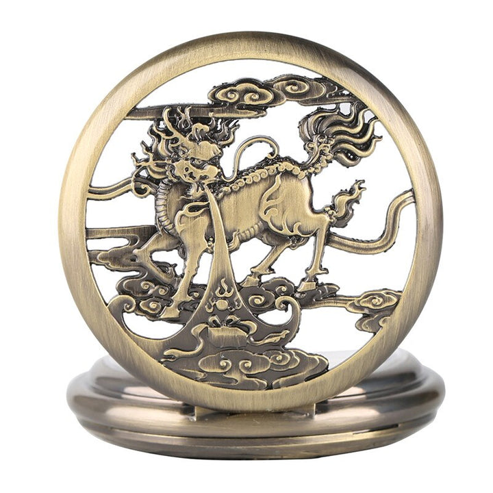 KYLIN CARVING STEAMPUNK POCKET WATCH