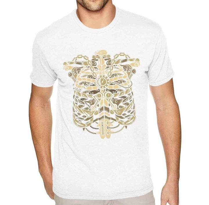 Steampunk White Skeleton T-shirt