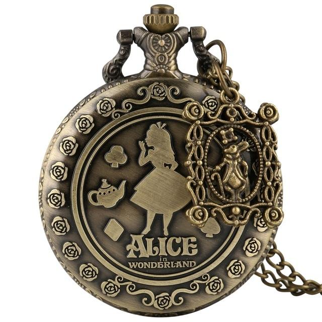 Alice in Wonderland Steampunk Pocket Watch, Rabbit