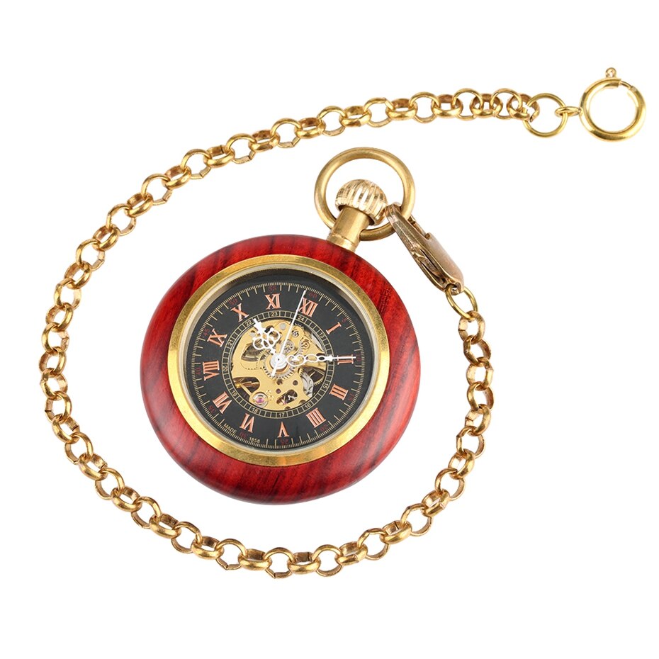 RED MECHANICAL POCKET WATCH STEAMPUNK