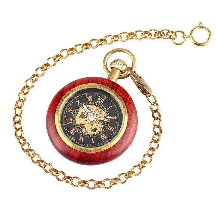 RED MECHANICAL POCKET WATCH STEAMPUNK