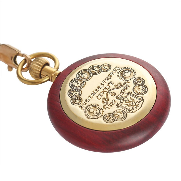 RED MECHANICAL POCKET WATCH STEAMPUNK