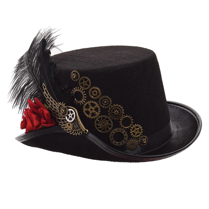 RED ROSE STEAMPUNK HAT