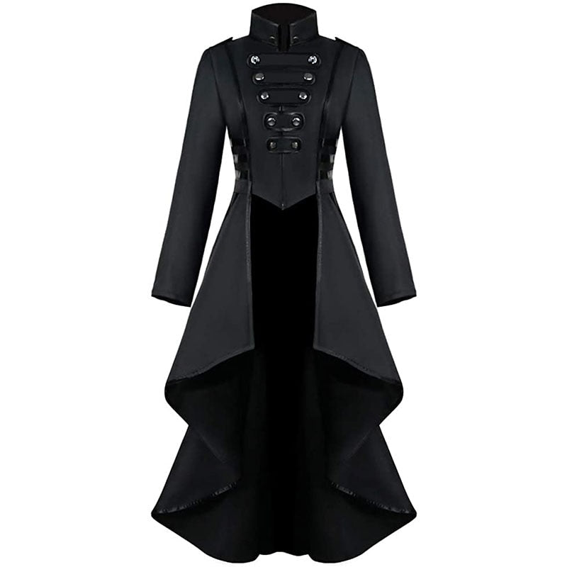 RED STEAMPUNK COAT - BLACK / S