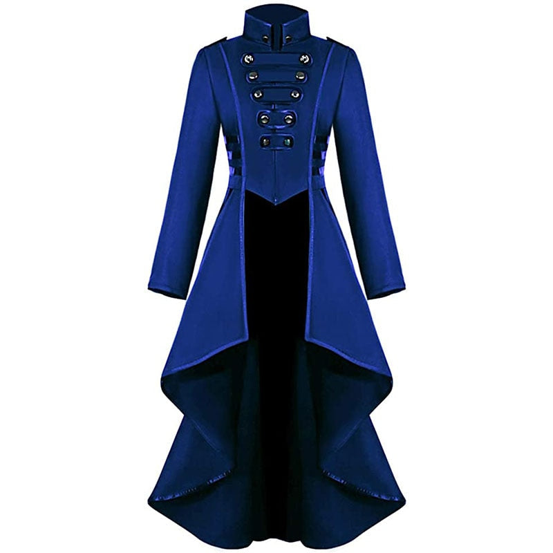RED STEAMPUNK COAT - BLUE / S