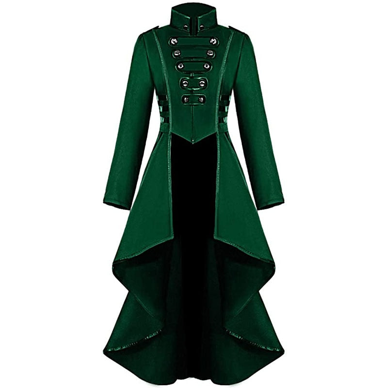 RED STEAMPUNK COAT - GREEN / S