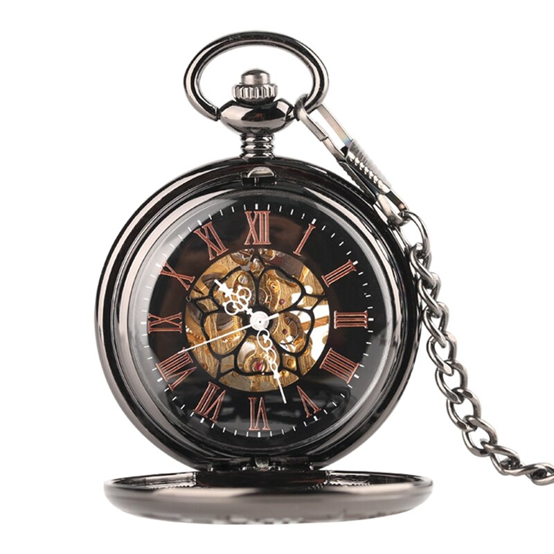 STEAMPUNK BLACK GEAR POCKET WATCH