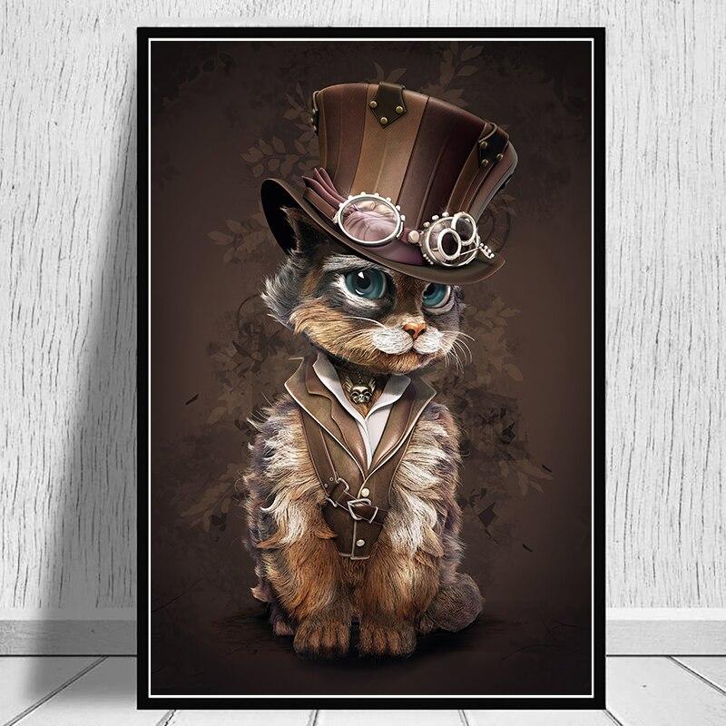 Steampunk Cat Wall Art - Steampunk Wall Art