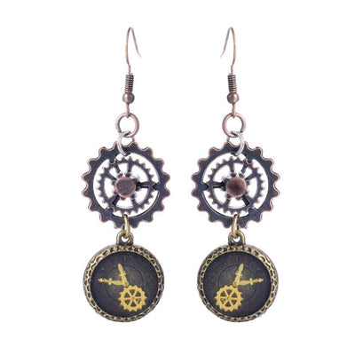 Steampunk Clock Earring - Steampunk Earrings