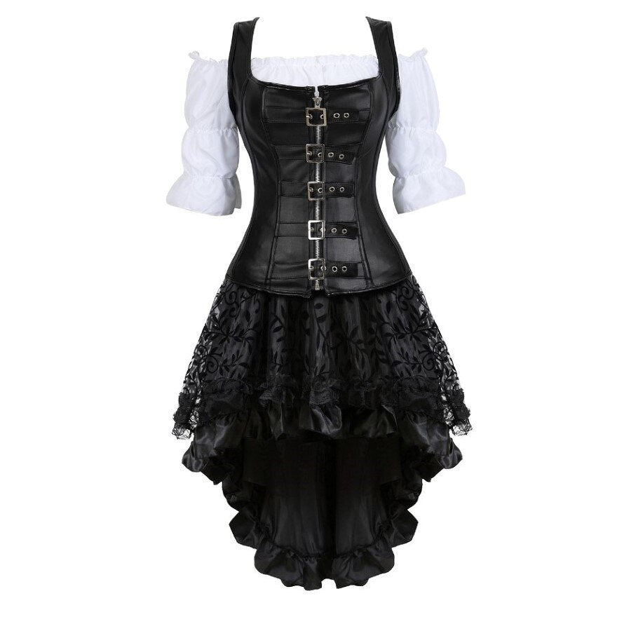 Steampunk Corset Dress Black Gothic