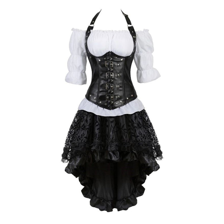 STEAMPUNK CORSET DRESS BLACK NIGHT - S