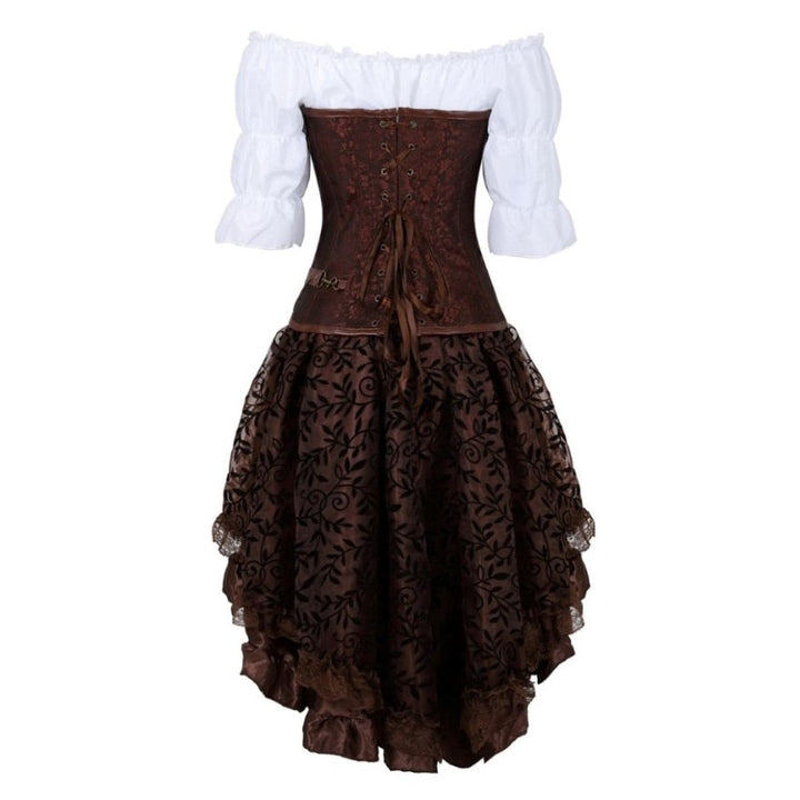 STEAMPUNK CORSET DRESS BROWN ROYALTY