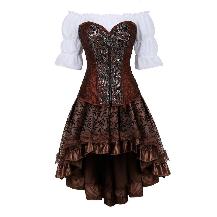 STEAMPUNK COUTURE DRESS - S - DRESS