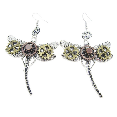 Steampunk Dragon Fly Earrings - Steampunk Earrings