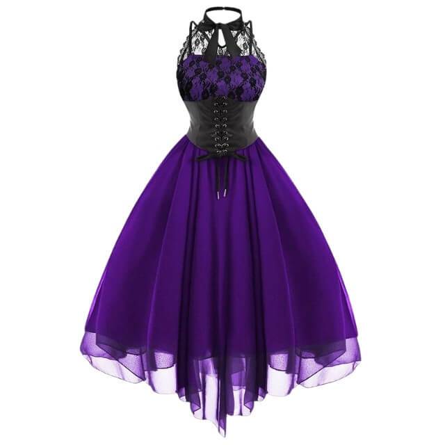 Steampunk Fancy Dress - Purple / XXXL - Steampunk Dress
