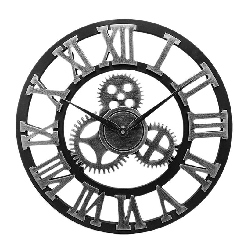 Steampunk Clock with Gears Wall Clock by blackmoon9